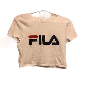 Fila- Form Fitting White Crop Top size M/L